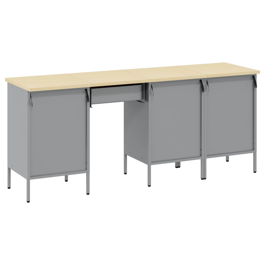 vidaXL Werkbank mit Schubladen 4 pcs Rot Ingenieure Holz und Stahl
