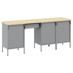 vidaXL Werkbank mit Schubladen 4 pcs Rot Ingenieure Holz und Stahl