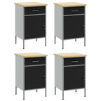vidaXL Werkbank mit Schubladen 4 pcs Schwarz und Grau 200 x 55 x 85 cm
