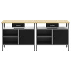 vidaXL Werkbank-Set mit Regal 2 pcs Schwarz und Grau 200 x 55 x 85 cm
