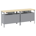 vidaXL Werkbank-Set mit Schubladen 2 pcs Rot und Grau 200 x 55 x 85 cm