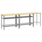 vidaXL Werkbank-Set 3 pcs Beige und Grau Pulverbeschichteter Stahl