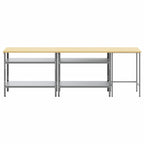 vidaXL Werkbank-Set 3 pcs Beige und Grau Pulverbeschichteter Stahl