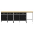 vidaXL Arbeitsschrankset mit Schubladen 5 pcs Schwarz und Grau