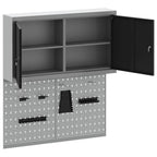 vidaXL Werkzeugschrank-Set 3 pcs Schwarz Pulverbeschichteter Stahl