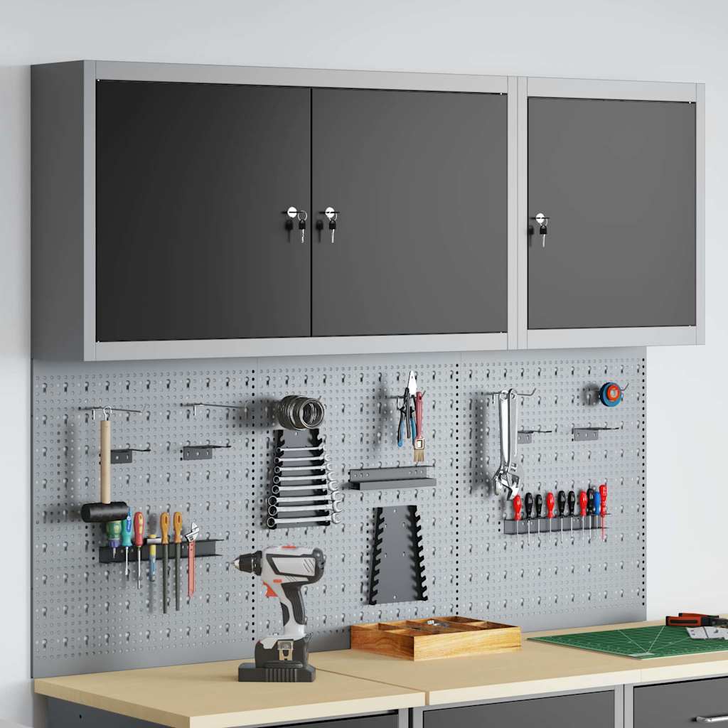 vidaXL Werkzeugschrank-Set 5 pcs Schwarz Pulverbeschichteter Stahl