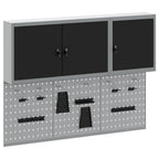 vidaXL Werkzeugschrank-Set 5 pcs Schwarz Pulverbeschichteter Stahl