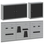 vidaXL Werkzeugschrank-Set 5 pcs Schwarz Pulverbeschichteter Stahl