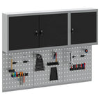 vidaXL Werkzeugschrank-Set 5 pcs Schwarz Pulverbeschichteter Stahl