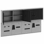 vidaXL Werkzeugschrank-Set 6 pcs Schwarz Pulverbeschichteter Stahl