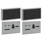 vidaXL Werkzeugschrank-Set 6 pcs Schwarz Pulverbeschichteter Stahl