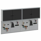 vidaXL Werkzeugschrank-Set 6 pcs Schwarz Pulverbeschichteter Stahl