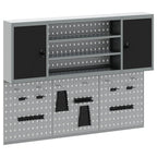 vidaXL Werkzeugschrank-Set 4 pcs Schwarz Pulverbeschichteter Stahl