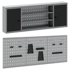 vidaXL Werkzeugschrank-Set 4 pcs Schwarz Pulverbeschichteter Stahl