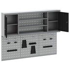 vidaXL Werkzeugschrank-Set 4 pcs Schwarz Pulverbeschichteter Stahl