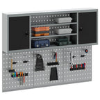 vidaXL Werkzeugschrank-Set 4 pcs Schwarz Pulverbeschichteter Stahl