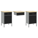 vidaXL Werkbank mit Speicher 10 pcs Schwarz Ingenieure Holz und Stahl