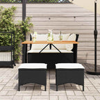 vidaXL 4-tlg. Garten-Essgruppe mit Kissen Schwarz Poly Rattan