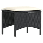 vidaXL 3-tlg. Garten-Essgruppe mit Kissen Schwarz Poly Rattan