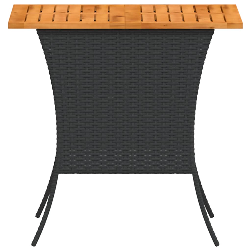 vidaXL Gartentisch mit Akazienholzplatte 105x75x72 cm Poly Rattan