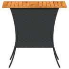 vidaXL Gartentisch mit Akazienholzplatte 105x75x72 cm Poly Rattan
