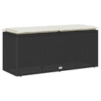 vidaXL Gartenbank mit Kissen Schwarz 110x40x44 cm Poly Rattan