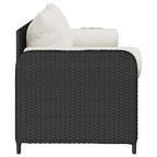vidaXL Gartensofa mit Kissen 3-Sitzer Schwarz Poly Rattan