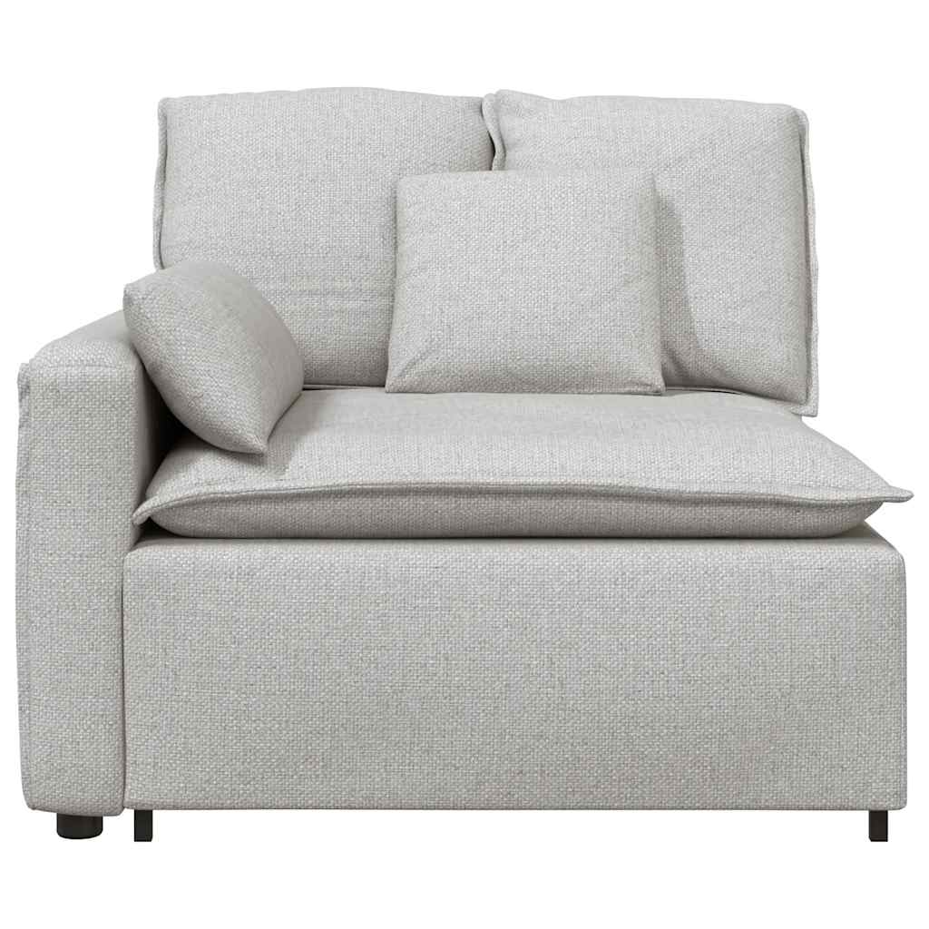 vidaXL Modulares Sofa Endmodul mit Armlehne Kissen Wolkengrau 100 cm