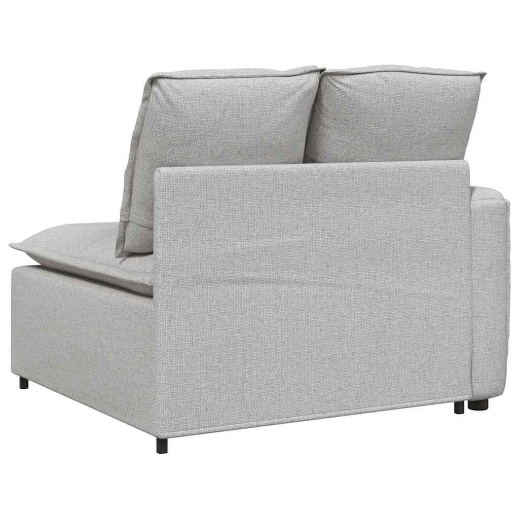 vidaXL Modulares Sofa Endmodul mit Armlehne Kissen Wolkengrau 100 cm
