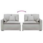 vidaXL Modulares Sofa Endmodul mit Armlehne Kissen Wolkengrau 100 cm