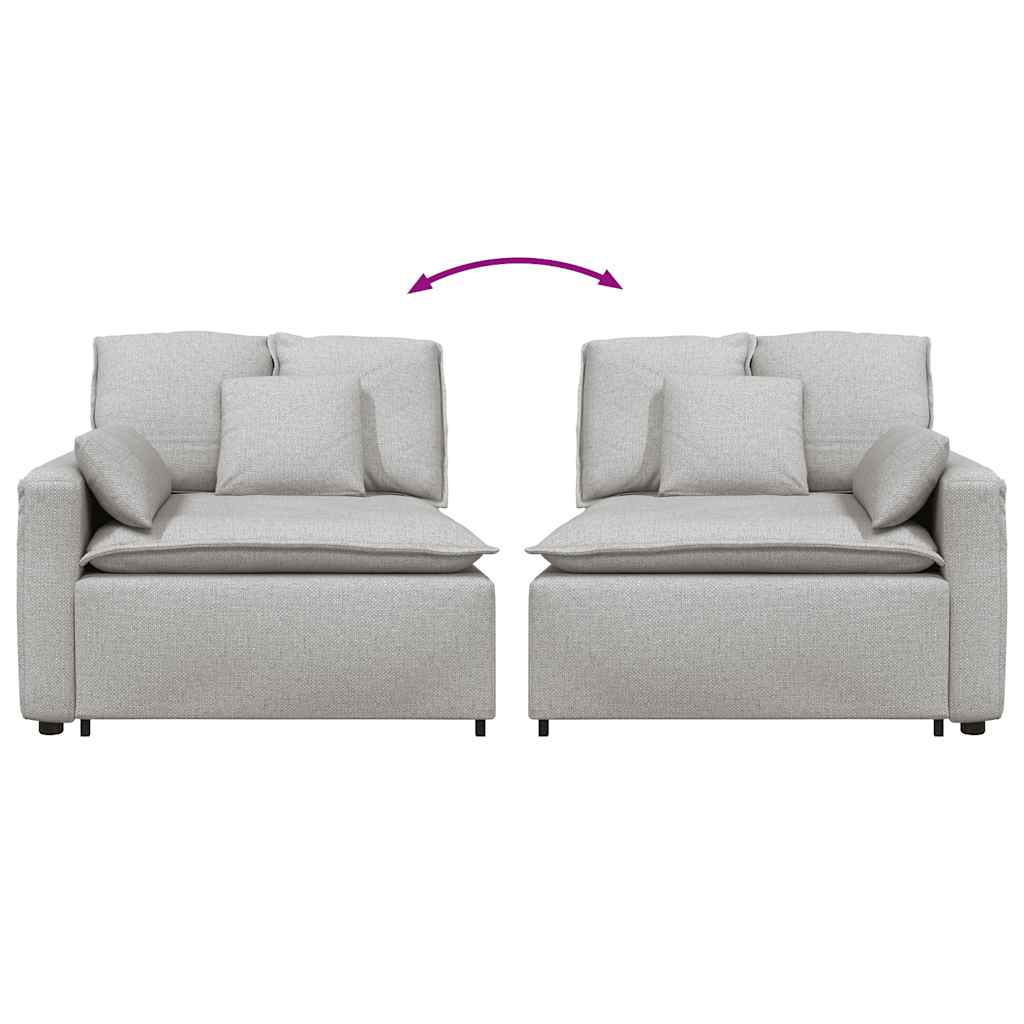 vidaXL Modulares Sofa Endmodul mit Armlehne Kissen Wolkengrau 100 cm