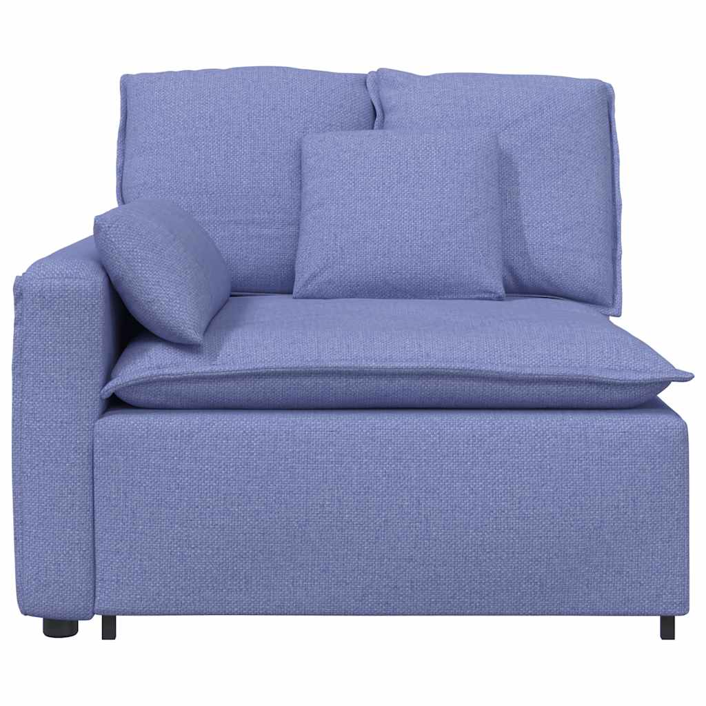 vidaXL Modulares Sofa Endmodul mit Armlehne Kissen Jeansblau 100 cm