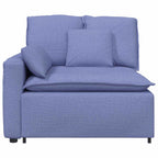 vidaXL Modulares Sofa Endmodul mit Armlehne Kissen Jeansblau 100 cm