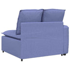 vidaXL Modulares Sofa Endmodul mit Armlehne Kissen Jeansblau 100 cm