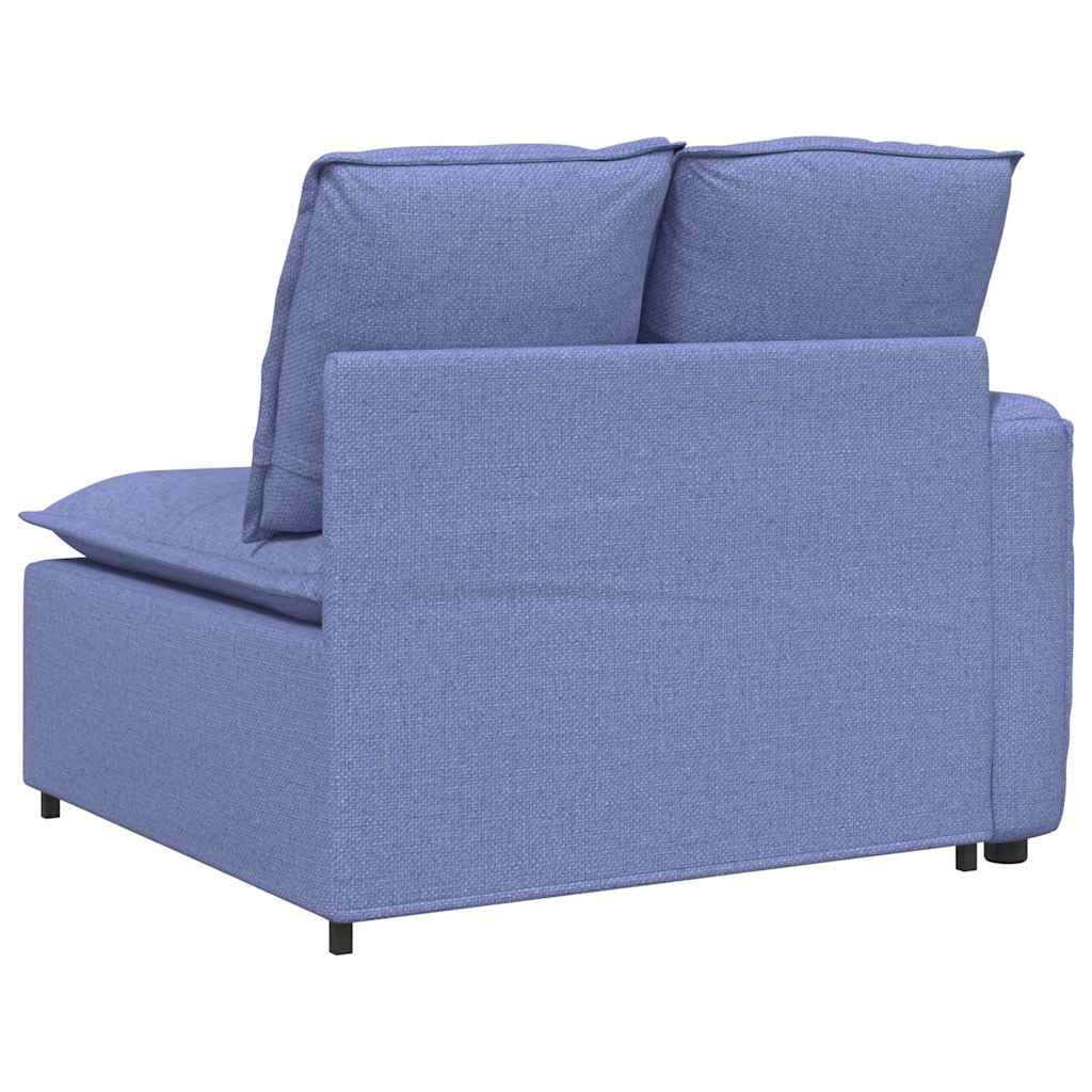vidaXL Modulares Sofa Endmodul mit Armlehne Kissen Jeansblau 100 cm
