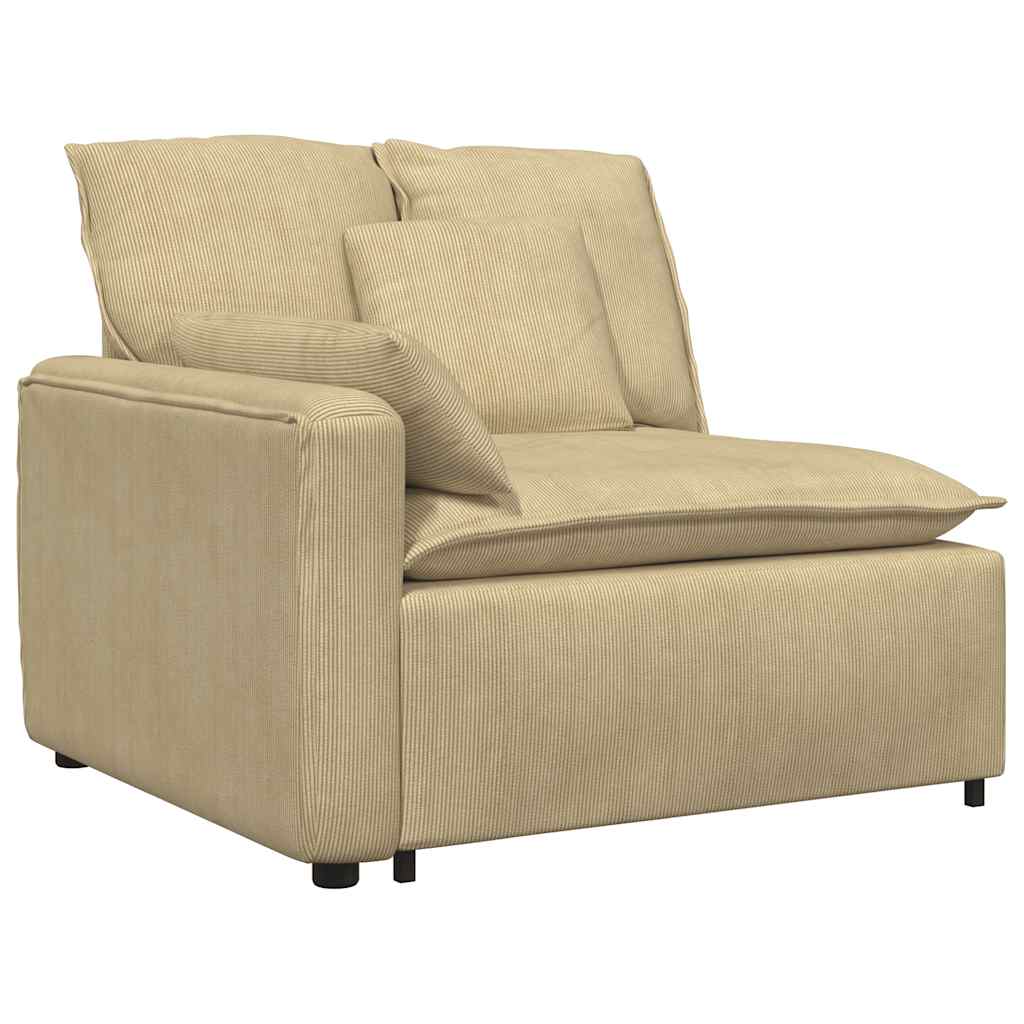 vidaXL Modulares Sofa Endmodul mit Armlehne Kissen Graugrün 100cm