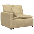 vidaXL Modulares Sofa Endmodul mit Armlehne Kissen Graugrün 100cm