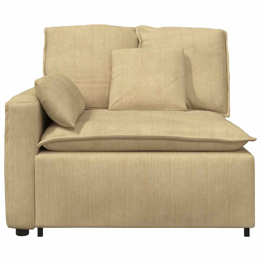 vidaXL Modulares Sofa Endmodul mit Armlehne Kissen Graugrün 100cm