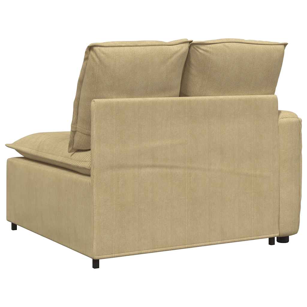 vidaXL Modulares Sofa Endmodul mit Armlehne Kissen Graugrün 100cm
