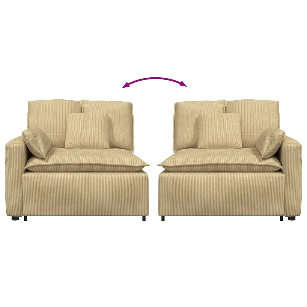 vidaXL Modulares Sofa Endmodul mit Armlehne Kissen Graugrün 100cm