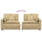 vidaXL Modulares Sofa Endmodul mit Armlehne Kissen Graugrün 100cm