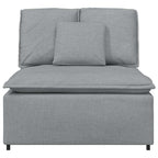 vidaXL Modulares Sofa Mittelmodul mit Kissen Hellgrau 100 cm