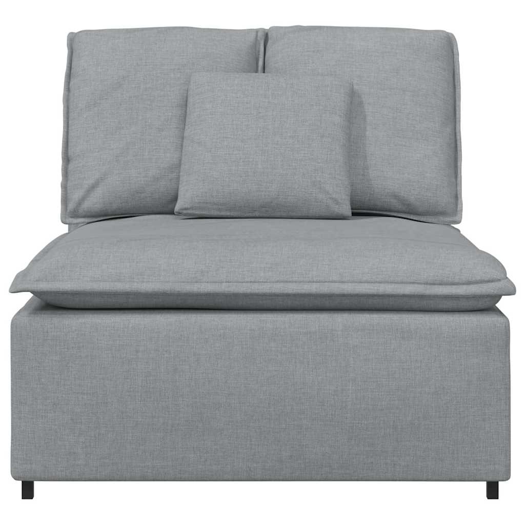 vidaXL Modulares Sofa Mittelmodul mit Kissen Hellgrau 100 cm
