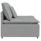vidaXL Modulares Sofa Mittelmodul mit Kissen Hellgrau 100 cm