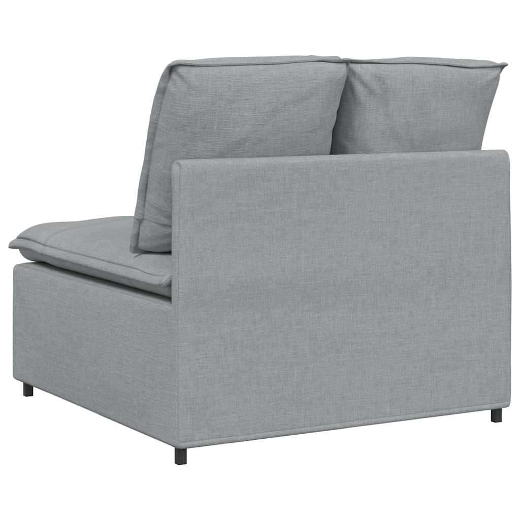 vidaXL Modulares Sofa Mittelmodul mit Kissen Hellgrau 100 cm