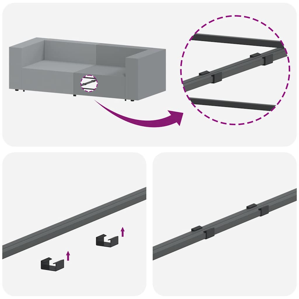 vidaXL Modulares Sofa Mittelmodul mit Kissen Hellgrau 100 cm