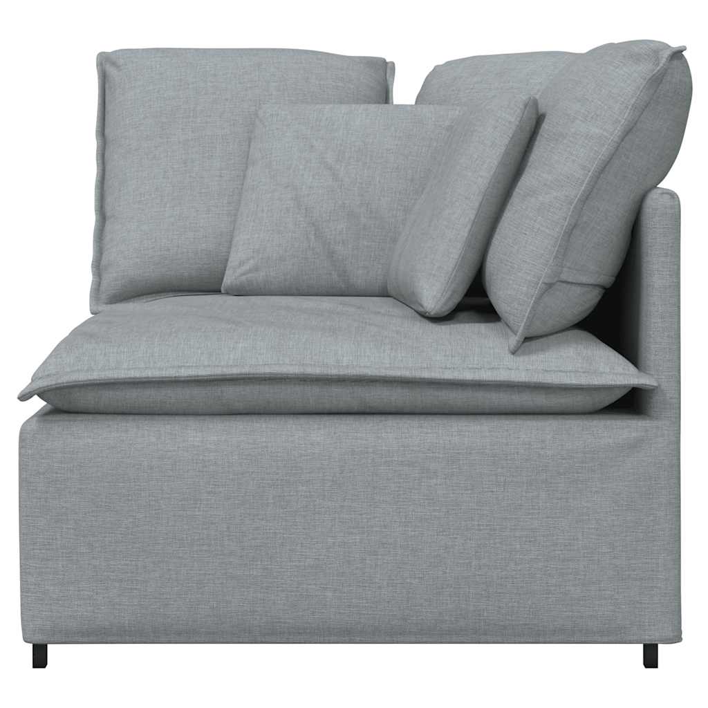 vidaXL Modulares Sofa Eckmodul mit Kissen Hellgrau 100 cm