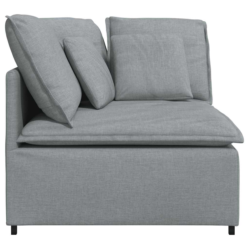 vidaXL Modulares Sofa Eckmodul mit Kissen Hellgrau 100 cm