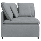 vidaXL Modulares Sofa Eckmodul mit Kissen Hellgrau 100 cm