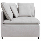 vidaXL Modulares Sofa Eckmodul mit Kissen Wolkengrau 100 cm